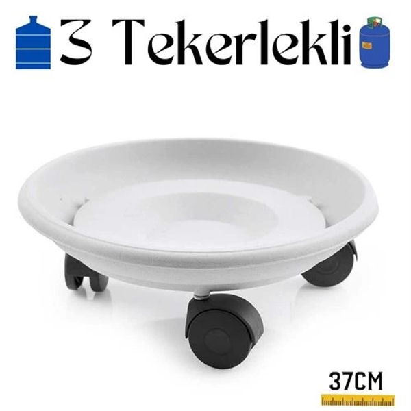 Tekerlekli Damacana ve Tüp Altlığı Beyaz - Image 1