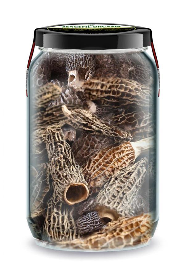 Kuzugöbeği Mantarı Kurusu Bi Kavanoz 660 cc. Cam Kavanozda Morel Mushrooms Kuzu Göbeği Mantarı Morchella - Image 1