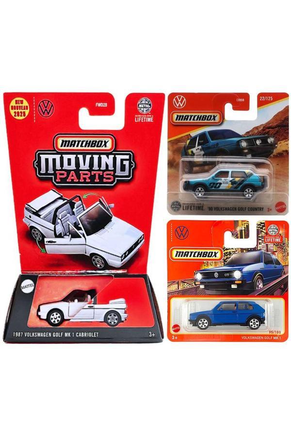 3 Model Set - Matchbox 1987 Volkswagen Golf MK 1 Cabriolet & '90 Volkswagen Golf Country & Golf Mk1 - Image 1