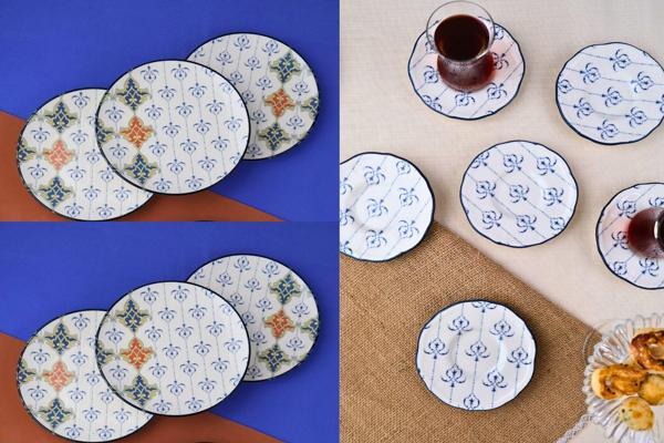 Tabak Evi Porselen Audrey 6 Kişilik Pasta Takımı 20cm ve Çay Tabak Takımı 12cm - Image 1