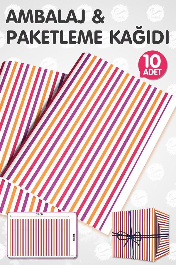 Ambalaj Kağıdı Paketleme Kağıdı Hediye  Paketleme Kağıdı Ambalaj Kağıt 50x70 cm 10  Adet Renkli -T597 - Image 1