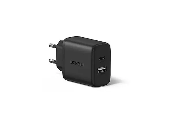 Ugreen 20W 2 Portlu Hızlı Şarj Cihazı ( 1xusb-A, 1xusb-C ) - Siyah - Image 1