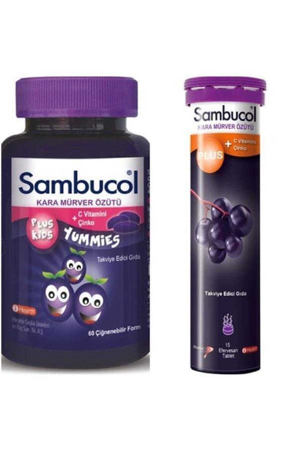 Sambucol Plus Kids Yummies 60 Çiğneme Tableti+ Plus Efervesan 15 Tablet - Image 1