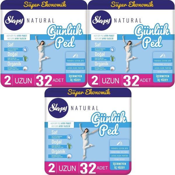 Sleepy Natural Günlük Ped Uzun 32'li 3 Paket - Image 1