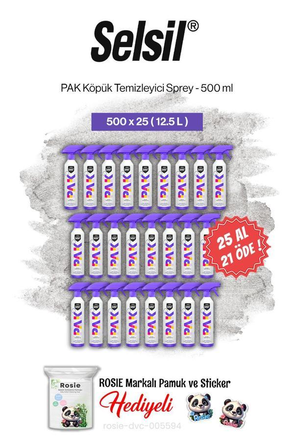 Selsil 25 AL 21 ÖDE PAK Köpük Temizleyici Sprey 500 ml ve rosie pamuk - Image 1