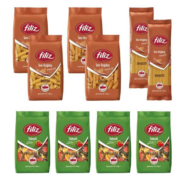 Filiz Tam Buğdaylı ve Sebzeli Makarna 350 gr 10 lu Karma Paket - Image 1