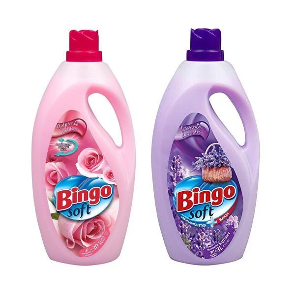 Bingo Soft Yumuşatıcı 3 lt Gülpembe ve Lavanta 2 li Paket - Image 1