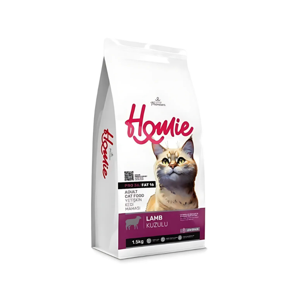 Homie Süper Premium Düşük Tahıllı Kuzu Etli Yetişkin Kedi Maması 1.5 Kg (3 Adet) - Image 1