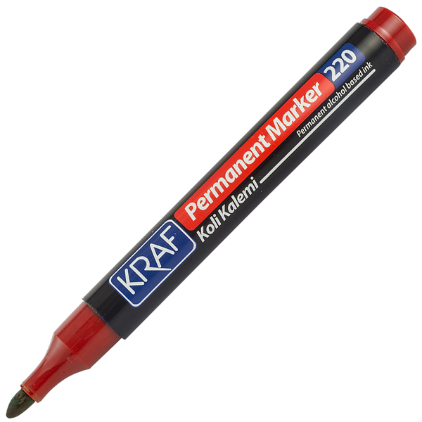 Kraf Permanent Markör Yuvarlak Uc 220 Kırmızı (Koli Kalemi) - Image 1