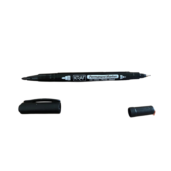 Kraf Asetat Kalemi Twin Çift Uçlu 250G Siyah 12’li - Image 1