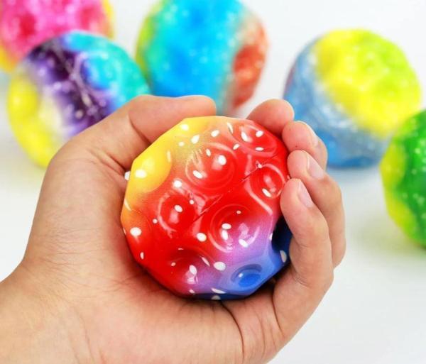 Yükseğe Zıplayan Top Moon Ball Ay Topu Rengarenk 7 cm - 1 Adet - Image 1