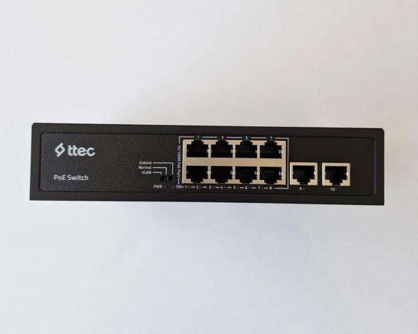 Ttec 10120P 8 Port 10/100M PoE 2 Port 10/100 Uplink Tak Çalıştır 120W PoE Switch - Image 1