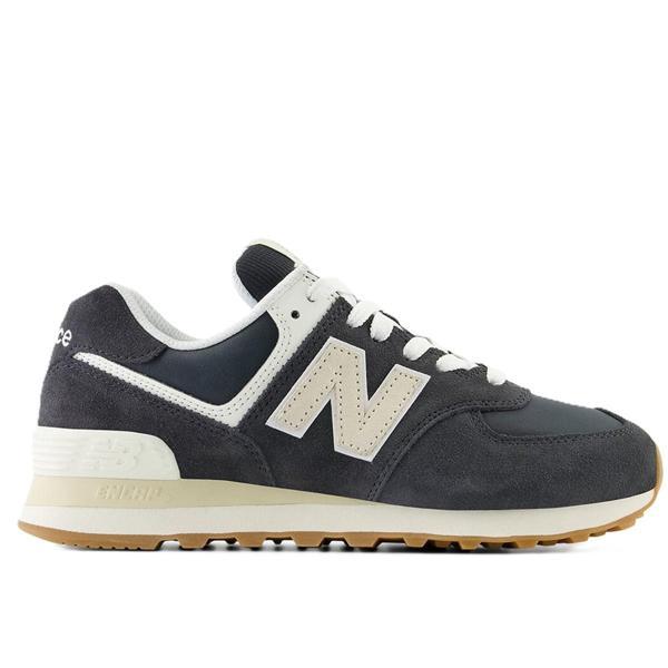 New Balance 574 Unisex Leather Sneaker Günlük Hakiki Deri Spor Ayakkabı Antrasit - Image 1