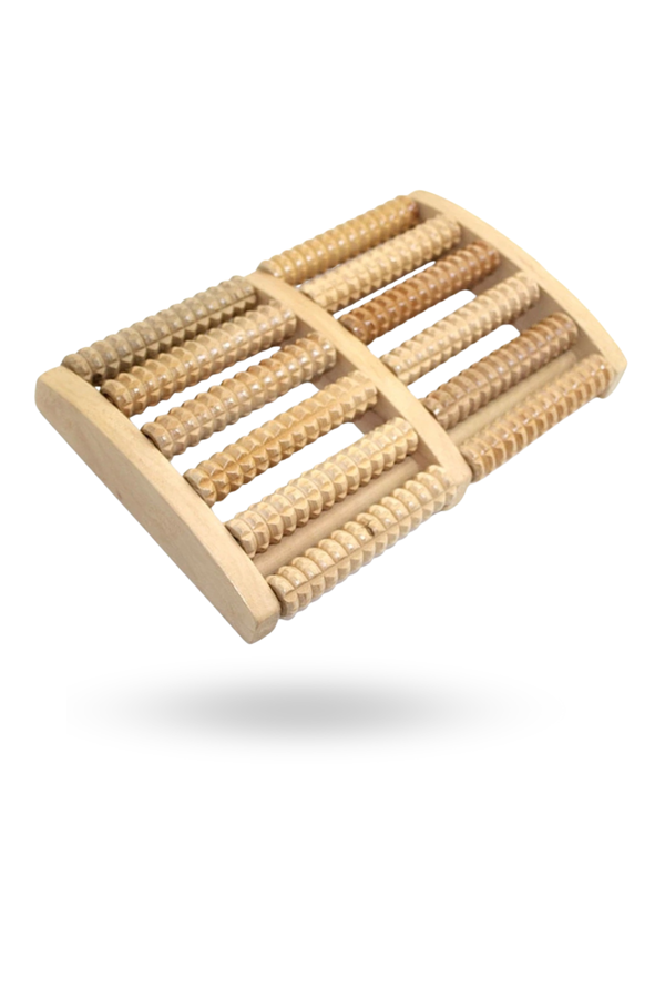 Büro Ev Ofis Kişisel Masaj Bakımı için Ahşap Yapım 12 Silindir Ayak Masaj Aparatı - Image 1