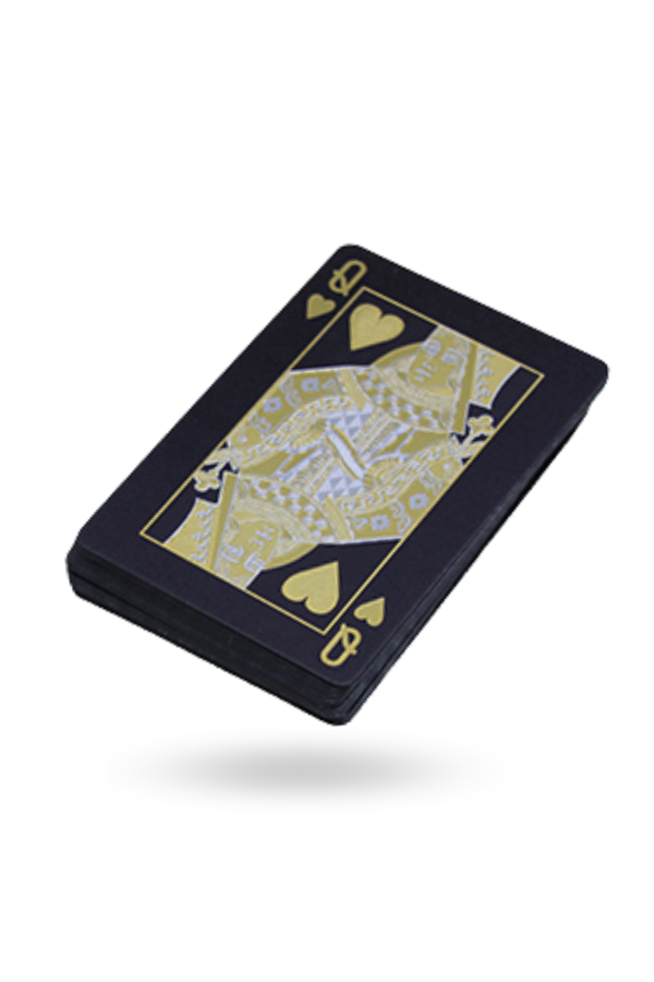 Büro Ev Ofis Yetişkin Oyunu için Silver Finans Motifli Siyah İskambil Kartı Seti - Image 1