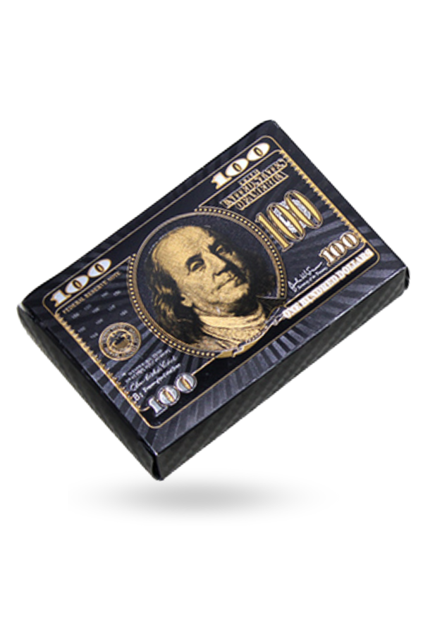 Büro Ev Ofis Yetişkin Oyunu için Golden Finans Motifli Siyah İskambil Kartı Seti - Image 1