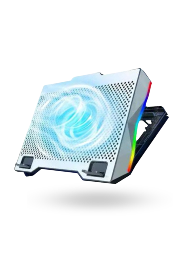 Büro Ev Ofis için Fanlı Rgb Işıklı Standlı Metalik Notebook Soğutucu - Image 1