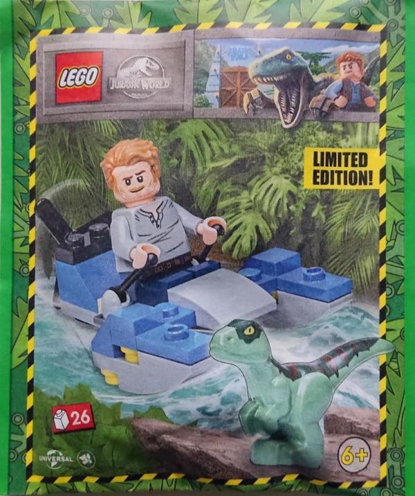 LEGO Jurassic World 122331 Owen with Swamp Speeder and Raptor - Image 1