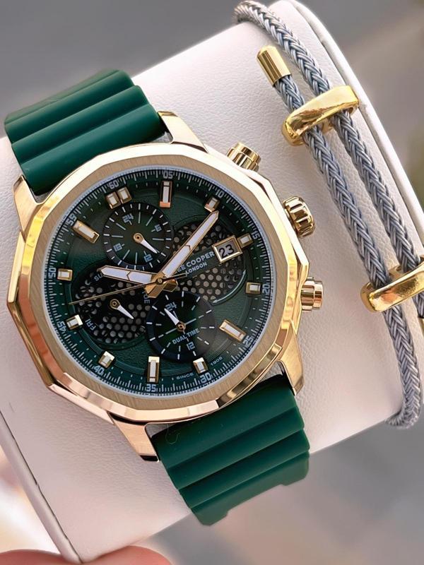 Lee Cooper İtalyan Tasarım Bileklik Hediyeli Silikon Kordon 5 Atm Erkek Kol Saati ELC.08238.175 - Image 1