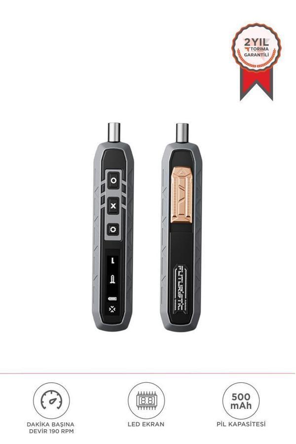 Torima TTS-06 Gri Manyetik Elektrikli Tornavida Seti 162 Parça LED Ekranlı Alüminyum Kasa - Image 1