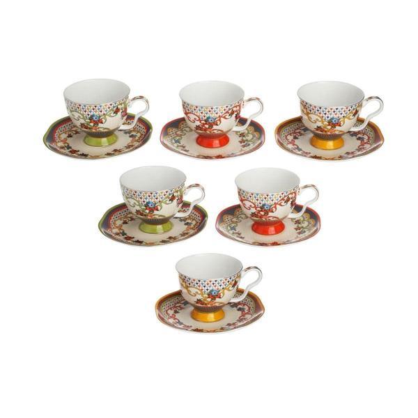 Lucky Art Fiora Bone 6 lı Cay Fıncanı Setı - Image 1