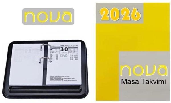 NOVA 2026 Masa Takvimi ve Metal Takvim Altlığı - Image 1