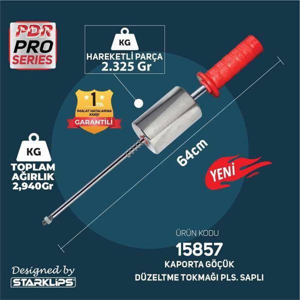 Pdr Kaporta Göçük Düzeltme Tarak Tokmağı Plastik Saplı Starklips 2,940Kg 64cm - Image 1
