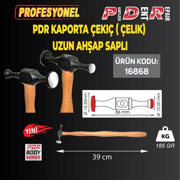 PDR Kaporta Çekiç ( Çelik) Uzun Ahşap Sap - Image 1