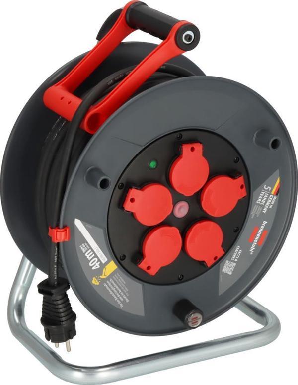Brennenstuhl Profesyonel Serisi 40 Metre Kablolu 5 Soketli Isınma Sigortalı Cablepilot Özellikli Dış Mekan Makaralı Kabl - Image 1