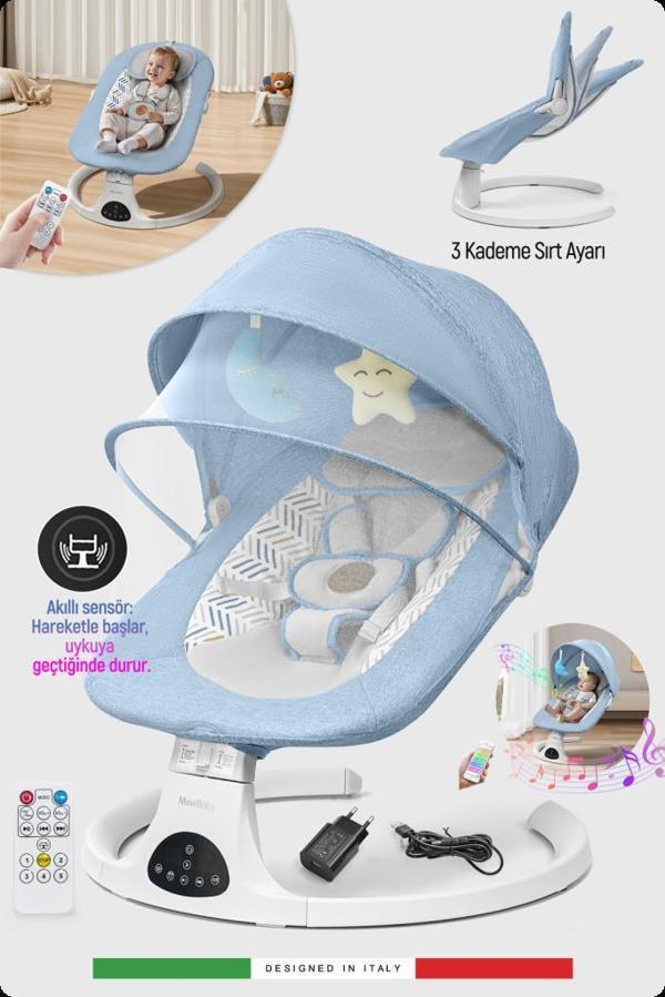 Livenzi Movibaby Hareket Sensörlü Otomatik Ana Kucağı-Blue - Image 1