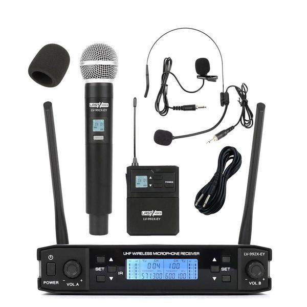 Lastvoice LV-992EY UHF İkili El Yaka ve Kafa Tipi Telsiz Kablosuz Mikrofon - Image 1