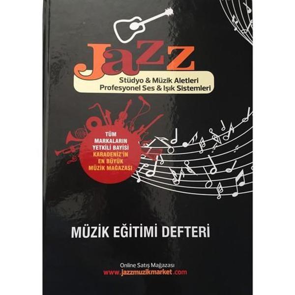 JAZZ KALIN YAPRAKLI CİLTLİ SOLFEJ MÜZİK DEFTERİ SOL ANAHTARSIZ BÜYÜK BOY - Image 1
