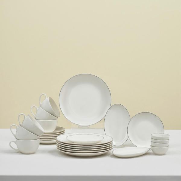 Karaca Elegance Bone New Marcelo 26 Parça 6 Kişilik Kahvaltı Takımı Platin - Image 1
