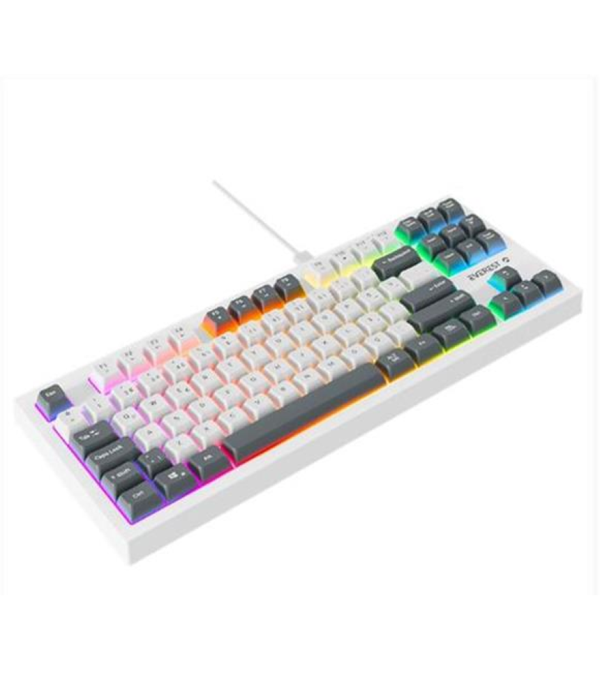Everest KB-98 SILENT TKL Beyaz-Gri Mavi Rainbow Q Membrane Klavye - Image 1