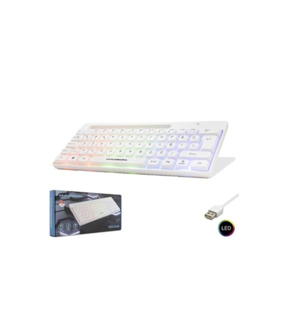 Hadron Hdx2608 Kablolu Oyuncu Mini Klavye Led Q Beyaz - Image 1