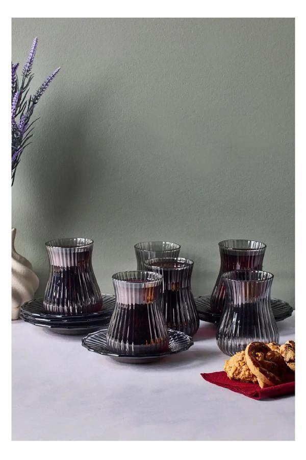 Perotti 18040 Mudanya 12 prç Çay Takımı Füme 170 ml - Image 1