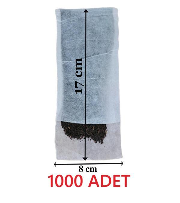 Çay Bitki Çayı Demleme Filtresi Boş Demlik Poşeti Galoşu Bonesi 8x17 cm 1000 Adet Ev Otel Cafe Horeca - Image 1