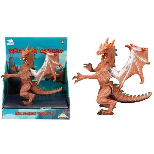 Standlı Ejderha Figürü  13 cm - Kahverengi - Image 1