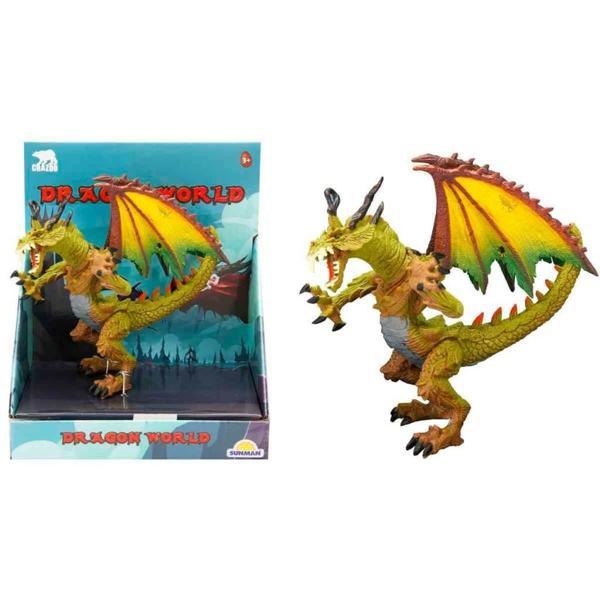 Standlı Ejderha Figürü  13 cm - Yeşil - Image 1