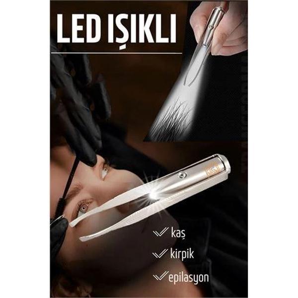 Turk Led Işıklı Cımbız Kirpik Kaş Cımbız Epilasyon Cımbızı - Image 1