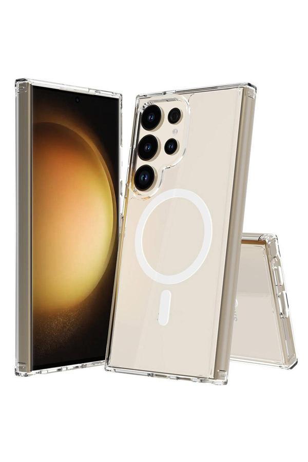 Coverzone Samsung Galaxy S24 Ultra Uyumlu Kılıf Wireless Şarj Özellikli Magsafe Uyumlu Şeffaf Kılıf - Image 1