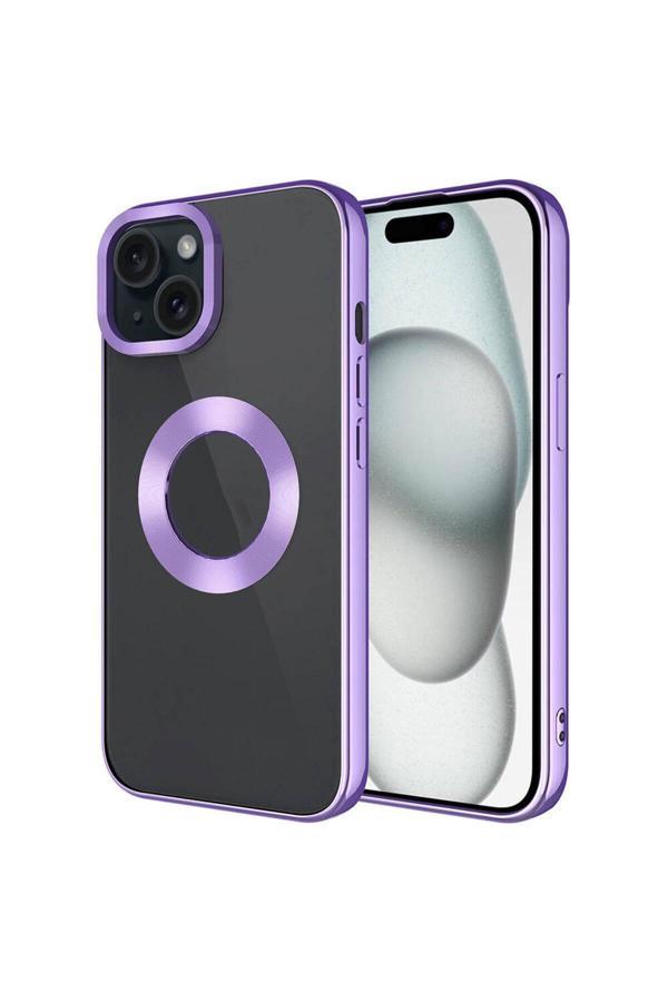Coverzone İphone 15 Uyumlu Kılıf Kamera Korumalı Logo Gösteren Parlak Colored Z-Omega Kapak - Image 1