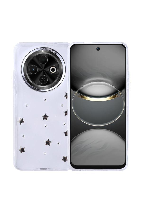 Coverzone Tecno Spark 30C Uyumlu Kılıf Airbag Köşeli Şeffaf Baskılı Z-Kutup - Image 1