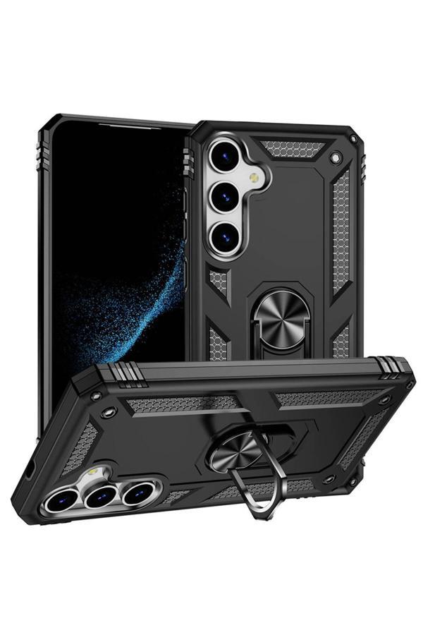 Coverzone Samsung Galaxy S24 Uyumlu Kılıf Z-Vega Shockproof Standlı Yüzük Tutuculu Mega Case Kapak - Image 1