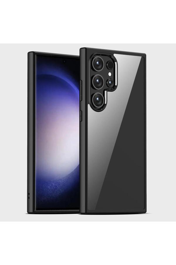 Coverzone Galaxy S24 Ultra Uyumlu Kılıf Kenarı Renkli Arkası Şeffaf Kamera Korumalı Impact Protectıon - Image 1