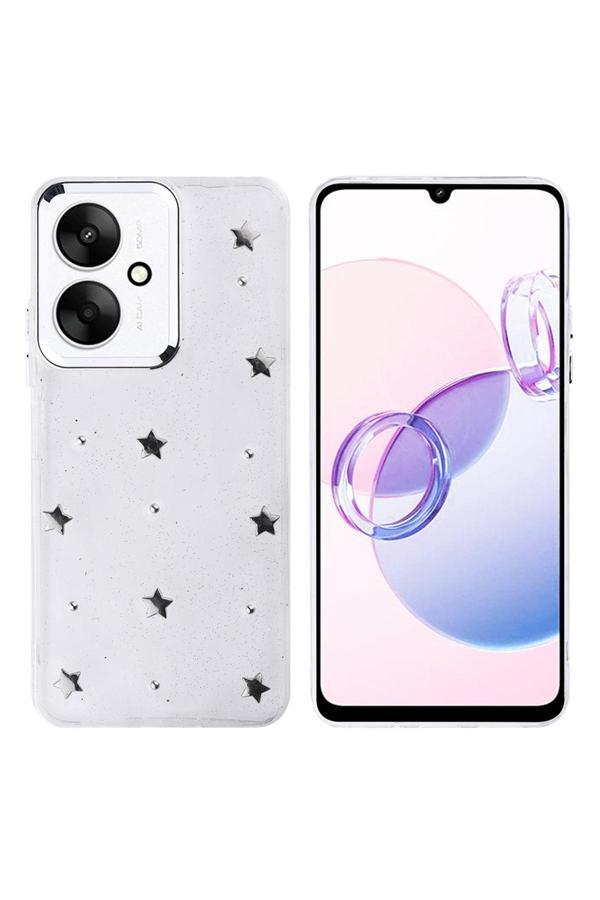 Coverzone Xiaomi Redmi 13C Uyumlu Kılıf Airbag Köşeli Şeffaf Baskılı Z-Kutup - Image 1