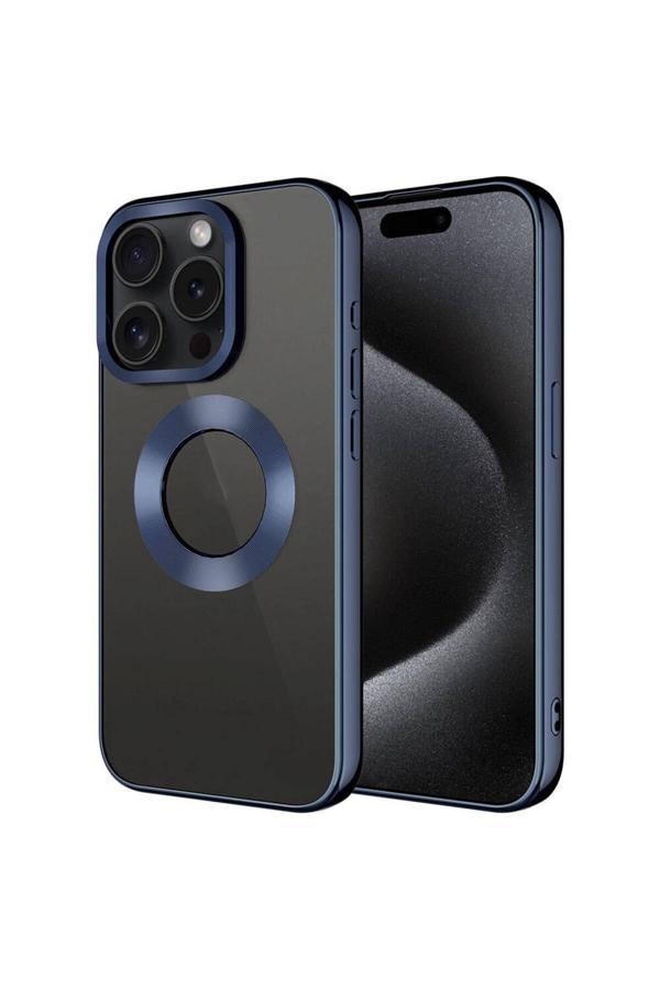 Coverzone İphone 15 Pro Uyumlu Kılıf Kamera Korumalı Logo Gösteren Parlak Colored Z-Omega Kapak - Image 1