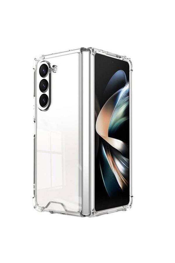Coverzone Galaxy Z Fold 5 Uyumlu Kılıf Yapılı Kamera Korumalı Toz Ve Kirden Koruyan Silikon Şeffaf Kapak - Image 1