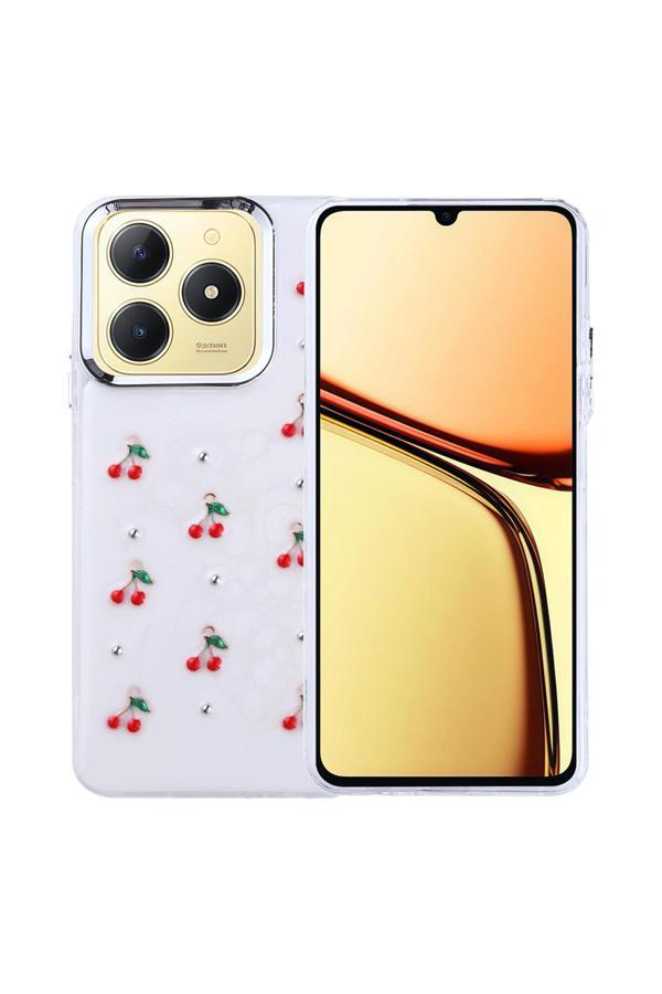 Coverzone Realme C61 Uyumlu Kılıf Airbag Köşeli Şeffaf Baskılı Z-Kutup - Image 1