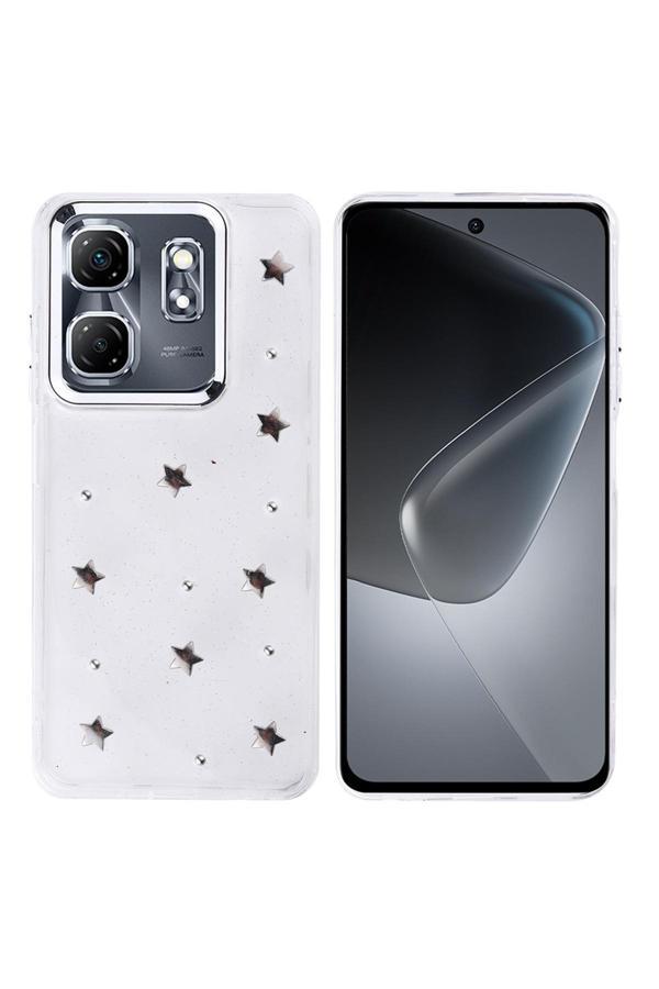 Coverzone İnfinix Smart 9 Uyumlu Kılıf Airbag Köşeli Şeffaf Baskılı Z-Kutup - Image 1
